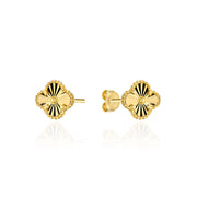 Cercei Aur 14K Trifoi Diamantat 4mm