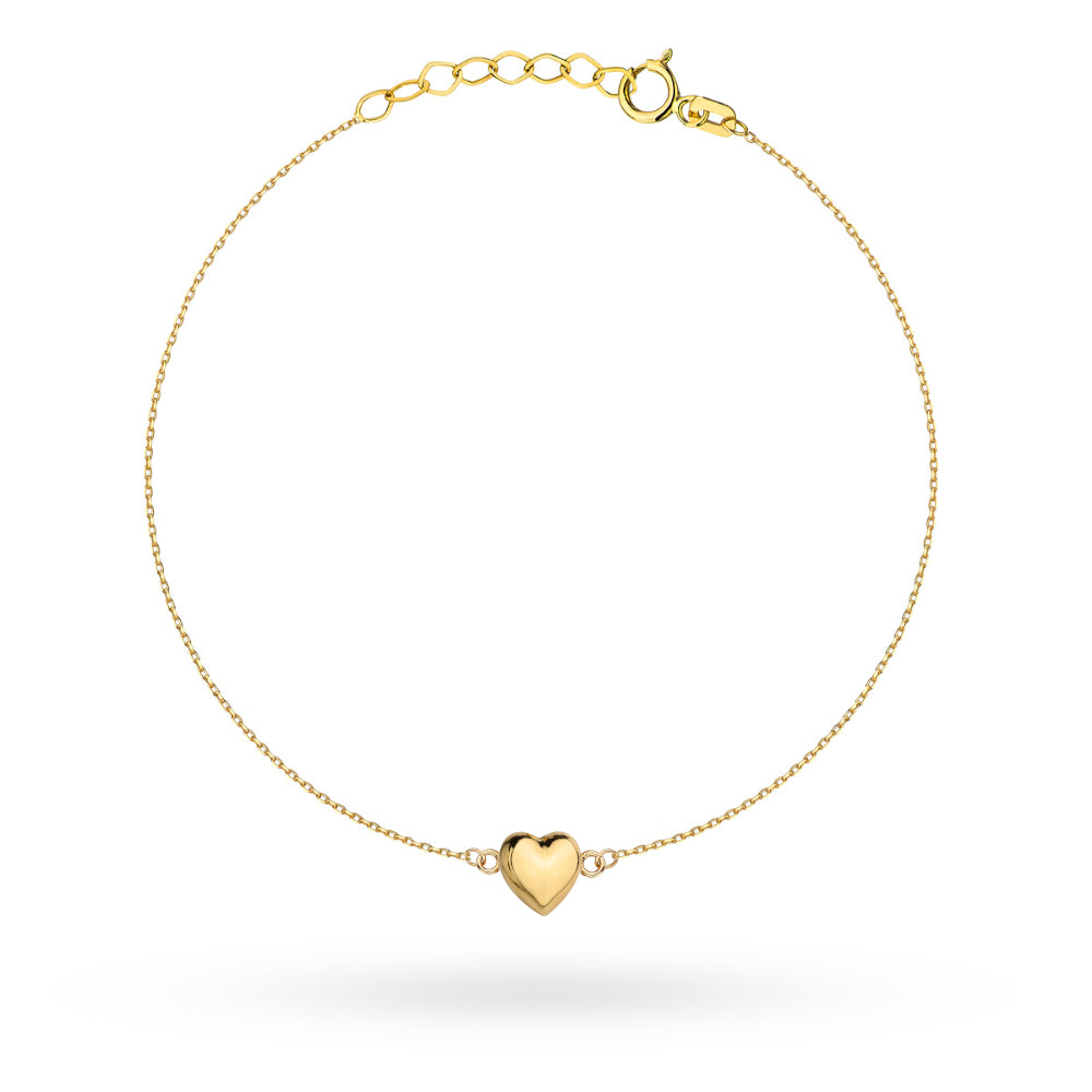 Brățară Aur 14K cu Inimă Simplă - Eleganță Pură