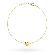 Brățară Aur 14K cu Inimă Simplă - Eleganță Pură