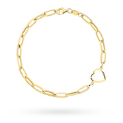 Brățară Aur 14K Cu Zale Lungi și Inimă Decorativă
