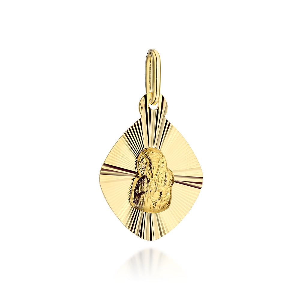 Medalion Aur 14K Maica Domnului Częstochowska - Gravură Personalizată