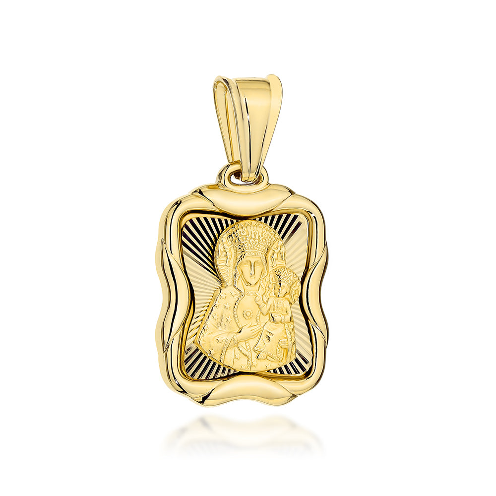 Medalion Aur 14K Maica Domnului Częstochowska - Design Elegant