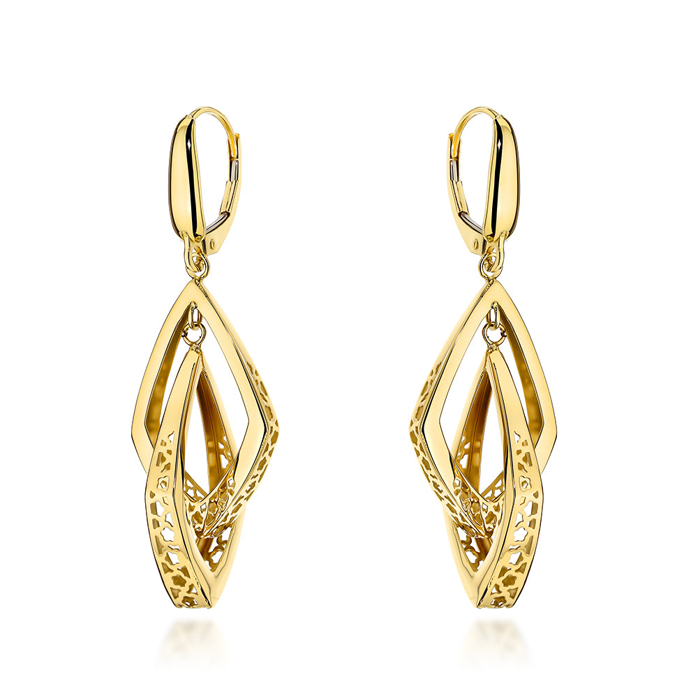 Cercei Aur 14K Dubli Ajuar Romburi - Eleganță Geometică