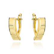 Cercei Aur 14K cu Barete Transversale Diamantate – Eleganță Atemporală