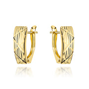 Cercei Aur 14K Cu Design Elegant și Finisaj Diamantat