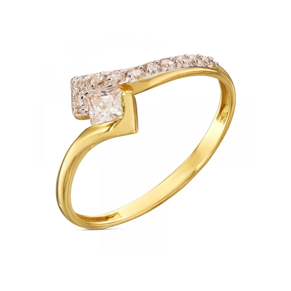 Inel Aur 8K Cu Piatră Albă