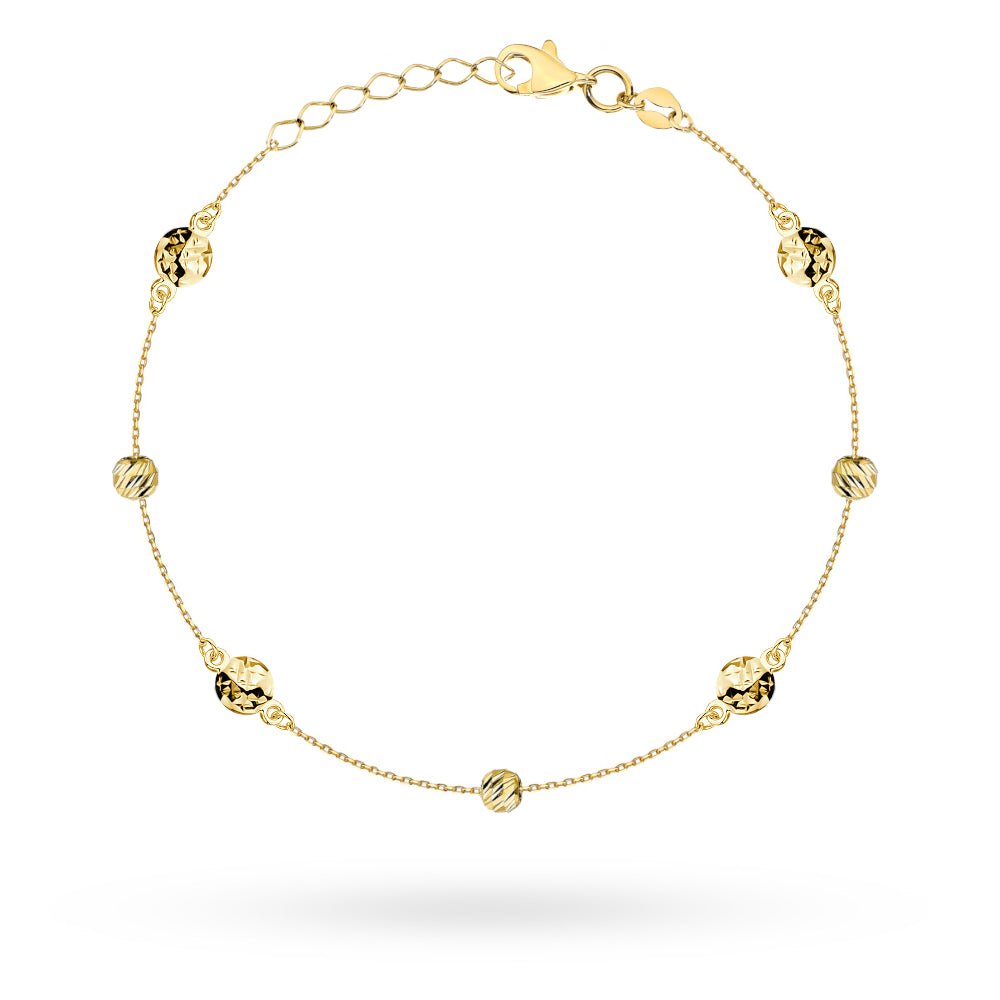 Bratara Aur 14K cu Elemente Rotunde și Zale Strălucitoare
