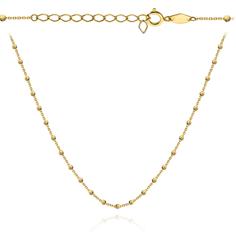 Colier Aur 14K cu Bile Diamantate - Eleganță Subtilă