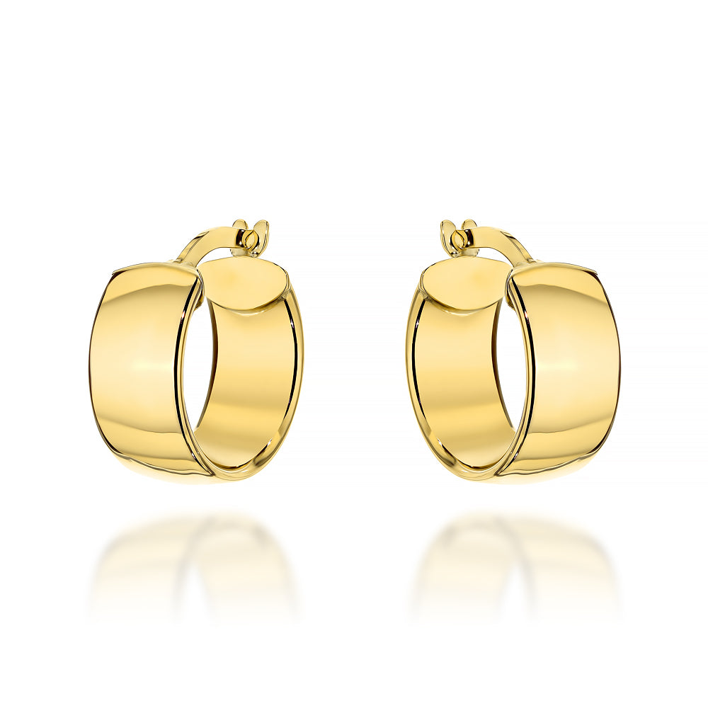 Cercei Aur 14K Rotunzi Late - Eleganță Clasic