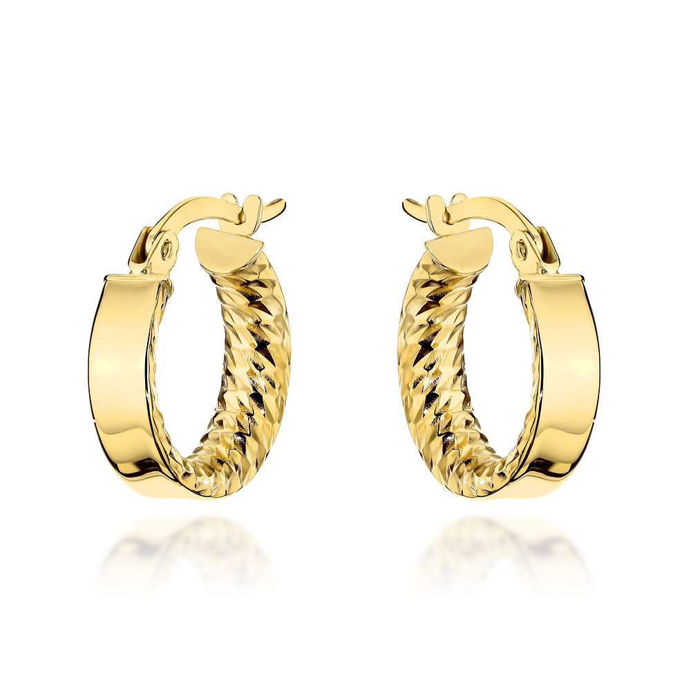 Cercei Aur 14K Rotunzi cu Design Interior Elegant