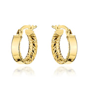Cercei Aur 14K Rotunzi cu Design Interior Elegant