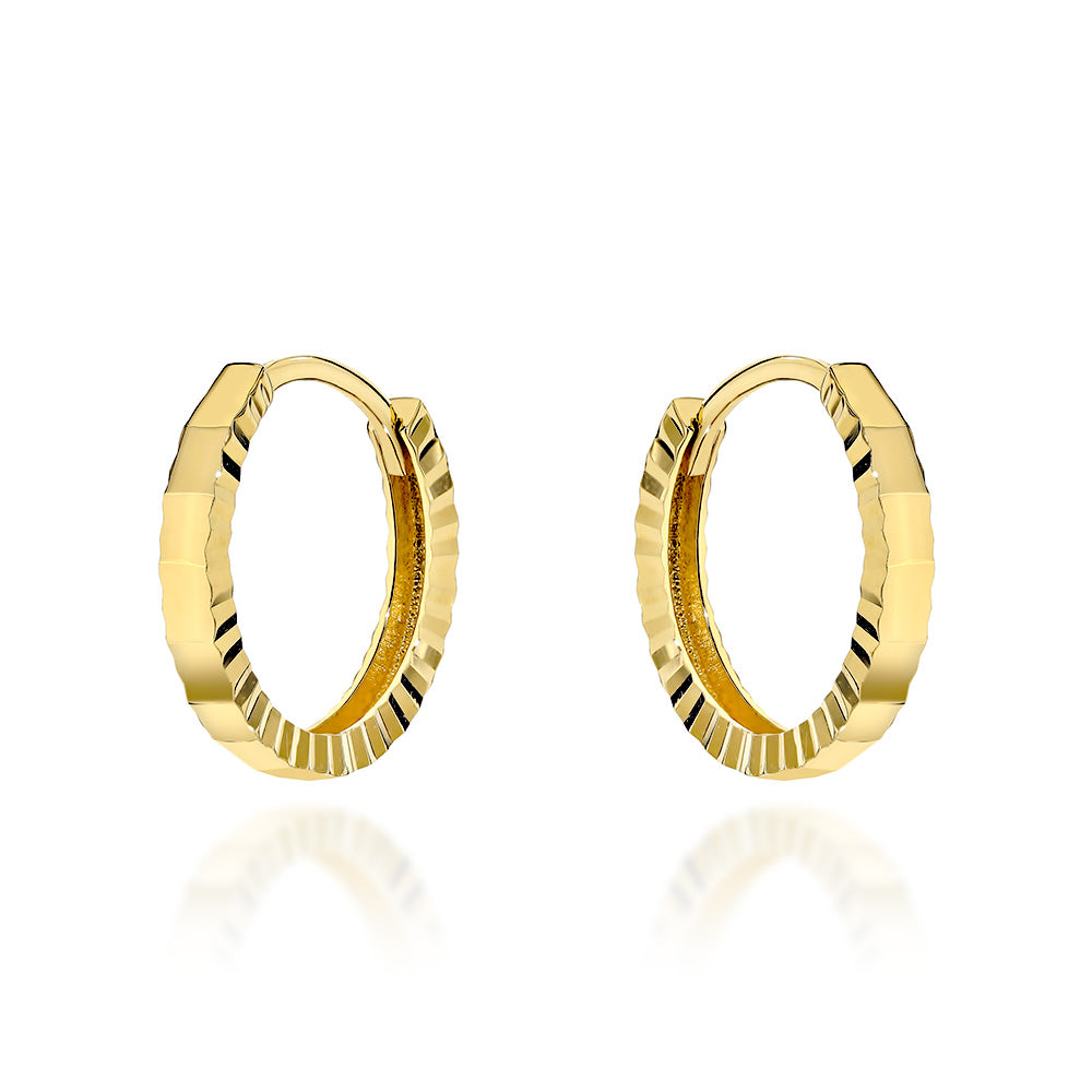 Cercei Aur 14K Rotunzi Mici, Finisați