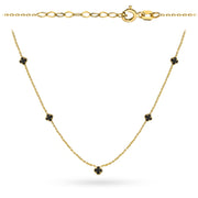 Colier Aur 14K cu Trifoi Negru Delicat - Bijuterie Elegantă
