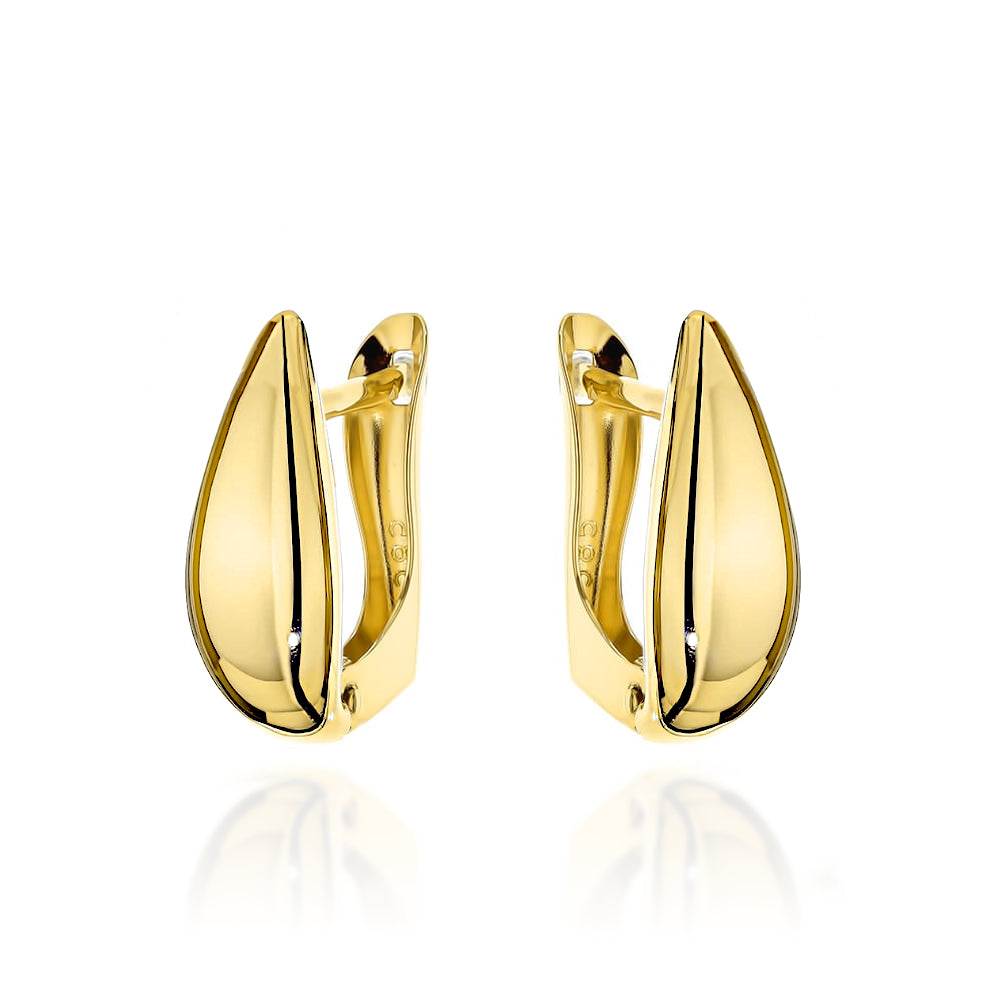 Cercei Aur 14K Lacrimă Lungă cu Prindere Engleză