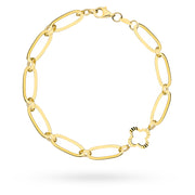 Bratara Aur 14K cu Zale Lungi și Trifoi Diamantat