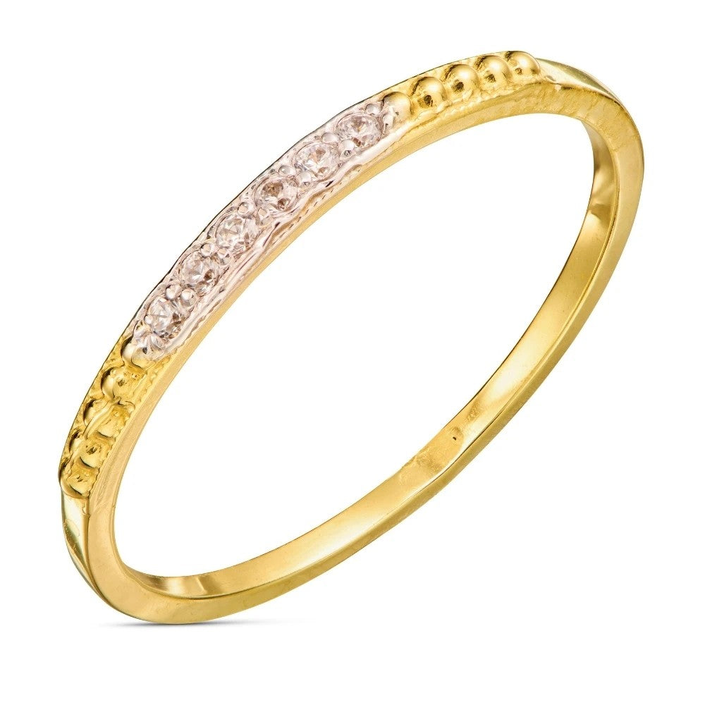 Inel Aur 8K cu Zirconii Albe