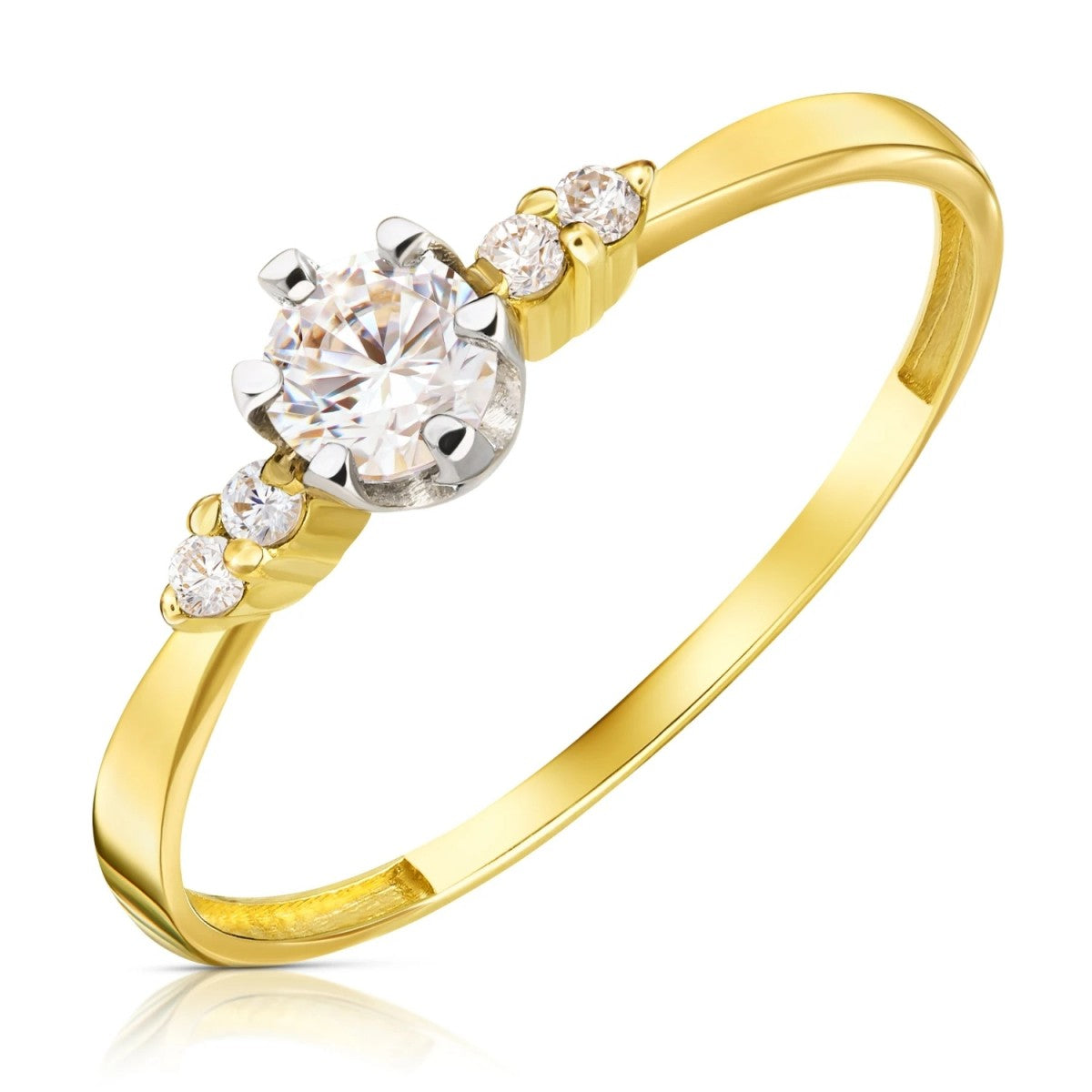 Inel de Logodnă Aur 8K cu Zirconiu