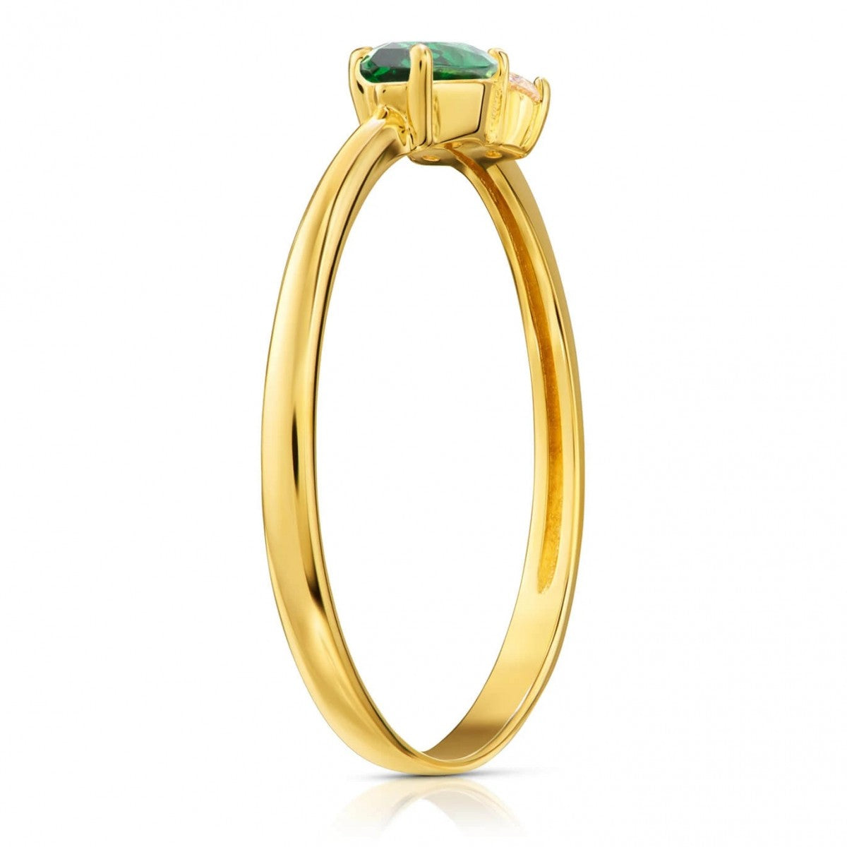 Inel Aur 8K Cu Piatră Verde