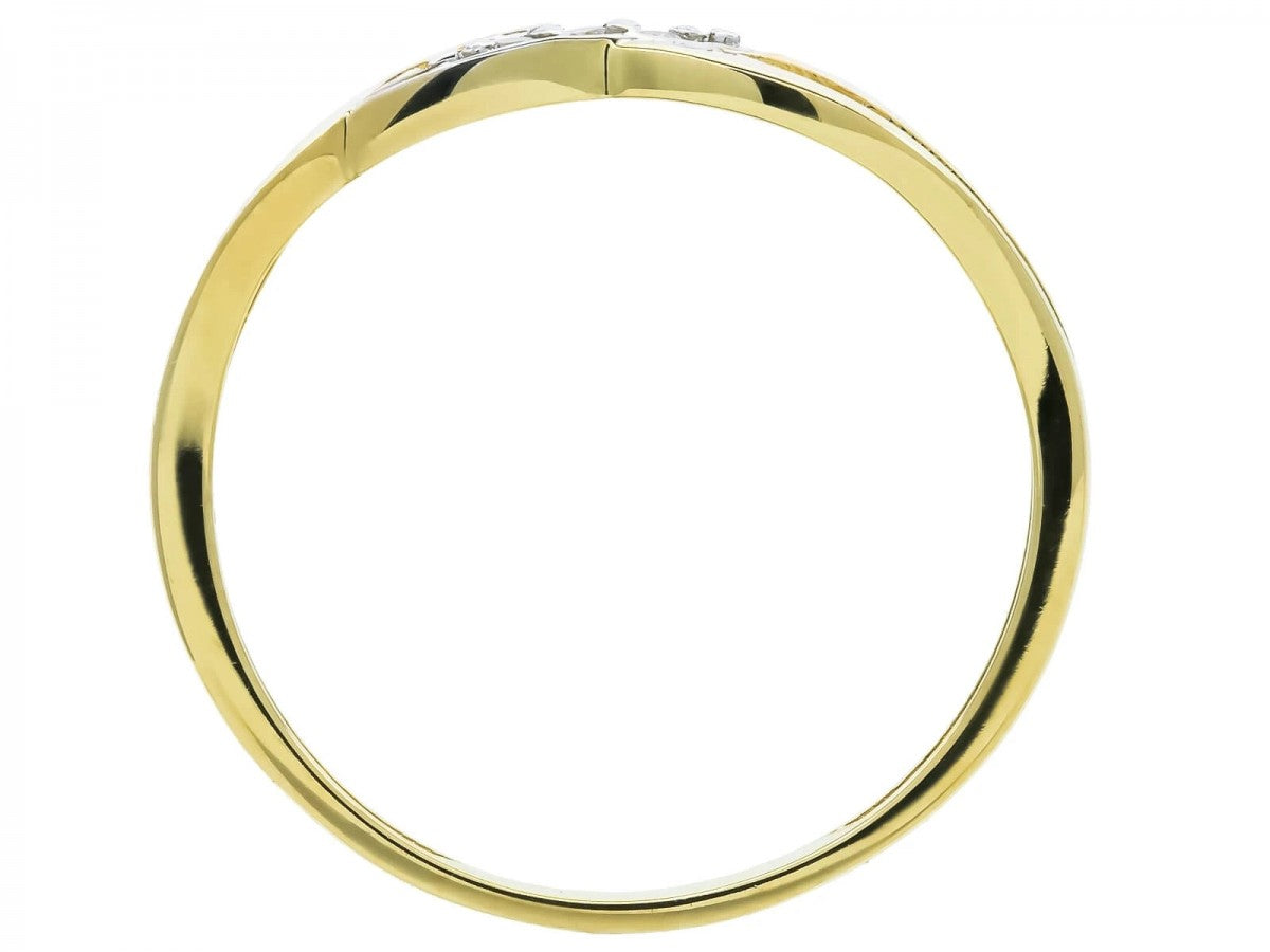 Inel Aur 8K Cu Pietre Împletite