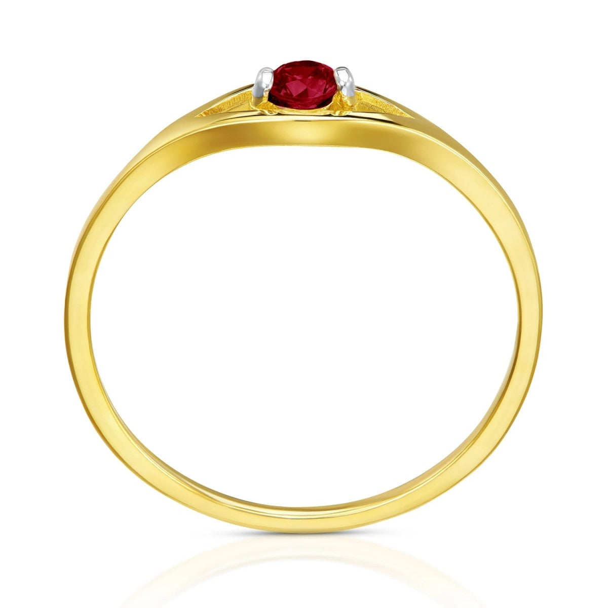 Inel Aur 8K Rubin Cubic Zirconia - Eleganță Clasic