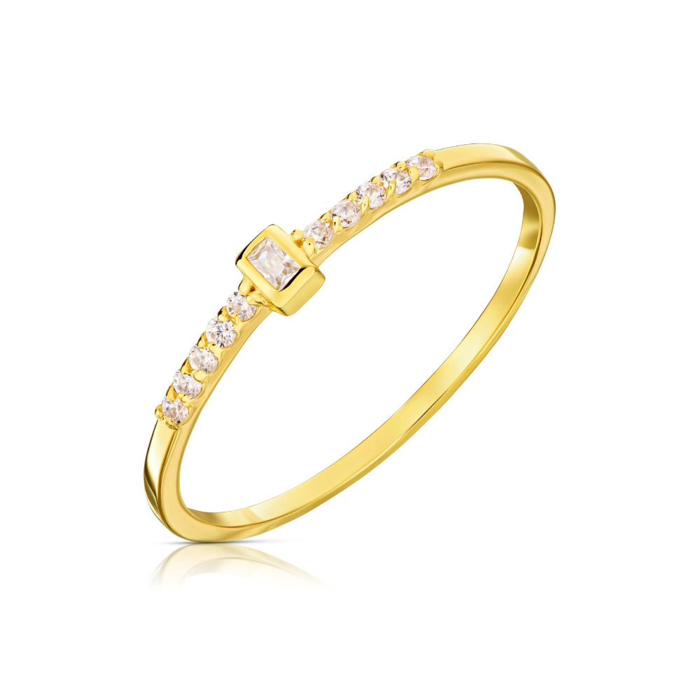 Inel Aur 8K Delicat cu Pietre Albe