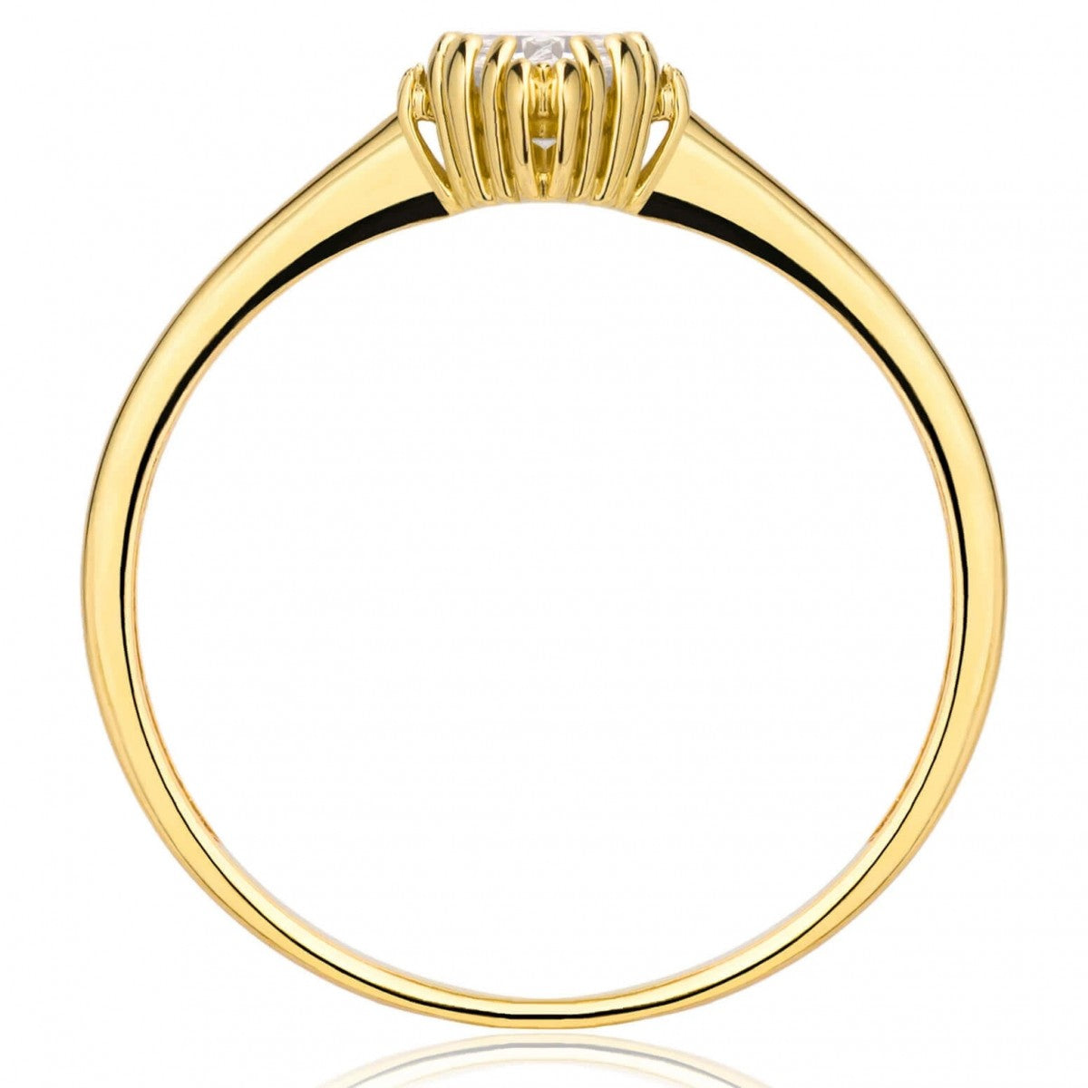 Inel Aur 8K Cu Piatră Albă