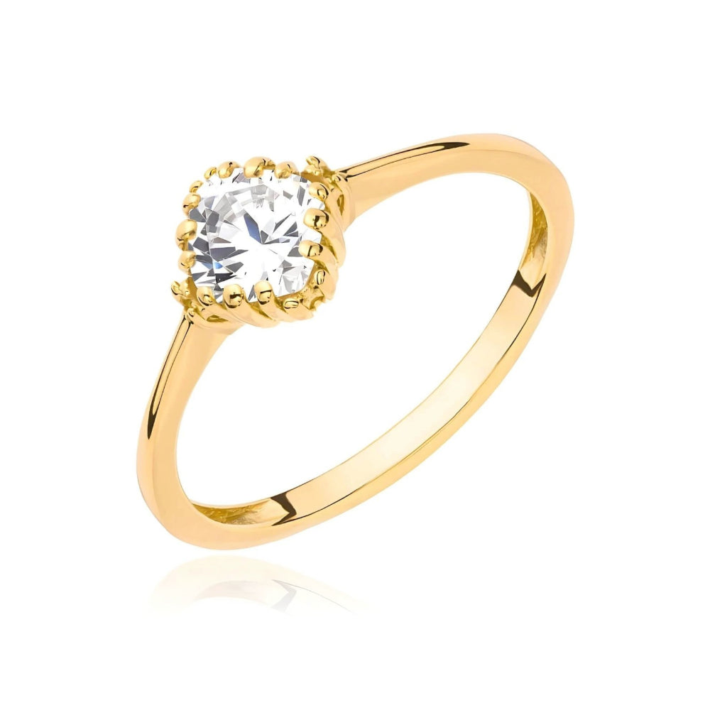 Inel Aur 8K Cu Piatră Albă