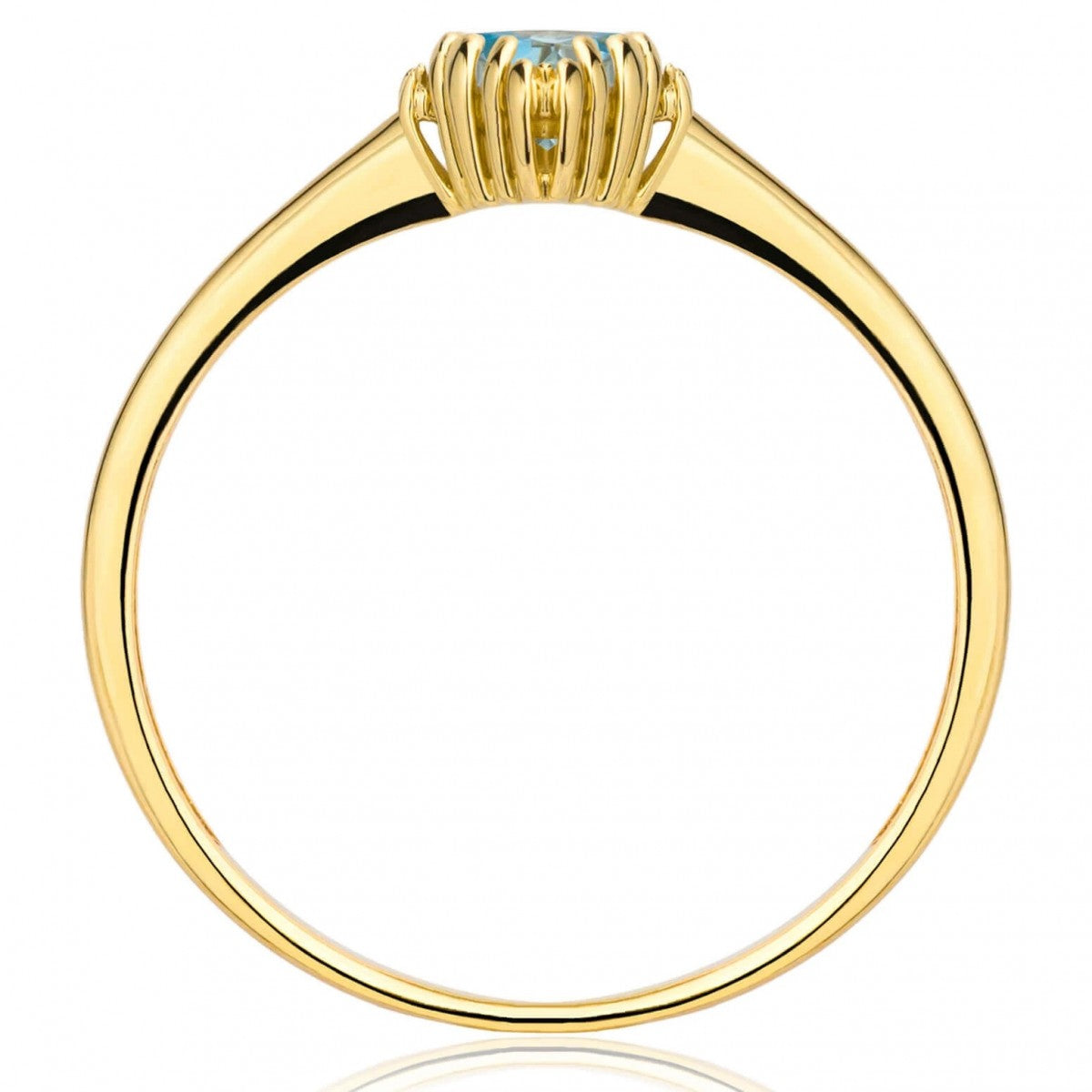 Inel Aur 8K Cu Piatra Albastră