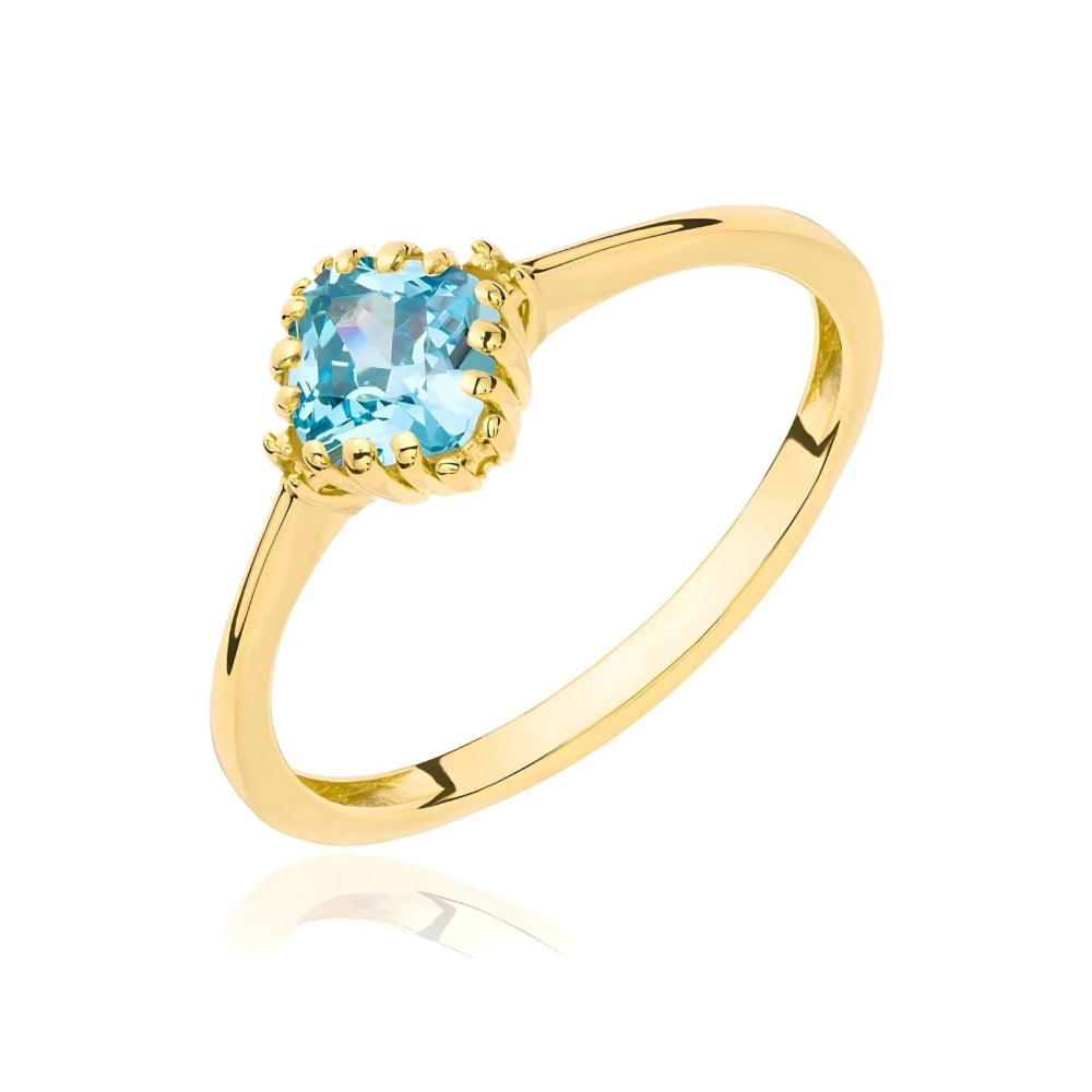 Inel Aur 8K Cu Piatra Albastră