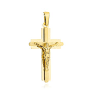 Cruciuliță Aur 14K Cu Finisaj Satinat și Crist Crucificat