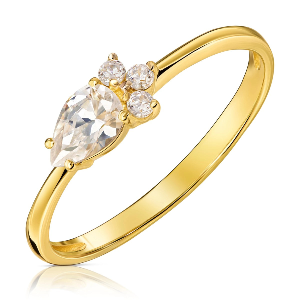 Inel Delicat Aur 8K cu Zirconii