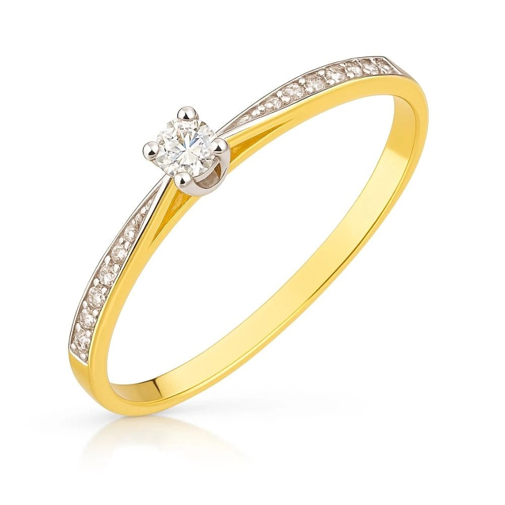 Inel de Logodnă Delicat Aur 8K cu Zirconiu