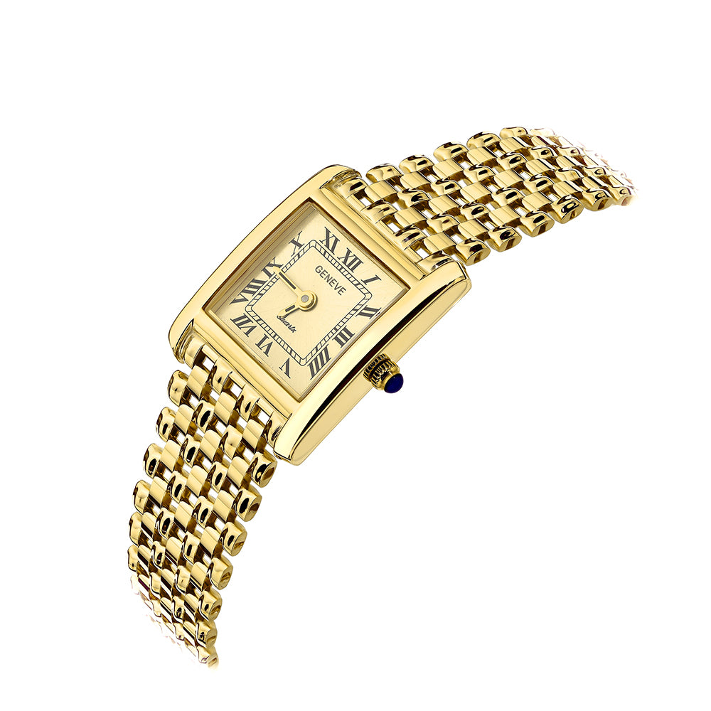 Ceas Aur 14K cu Cadran Pătrat