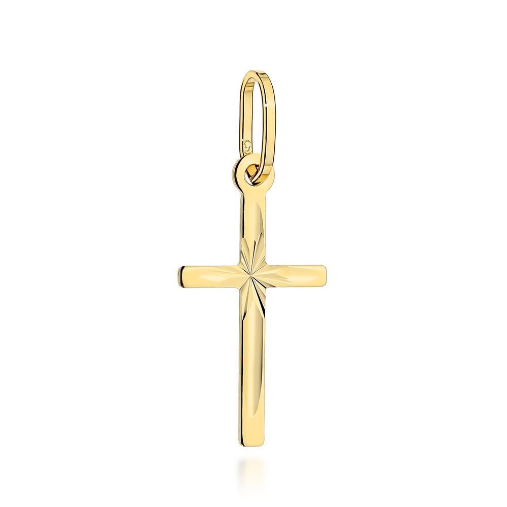 Cruciuliță Aur 14K Finisaj Diamantat