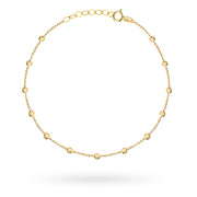 Brățară Aur 14K Cu Bile Diamantate