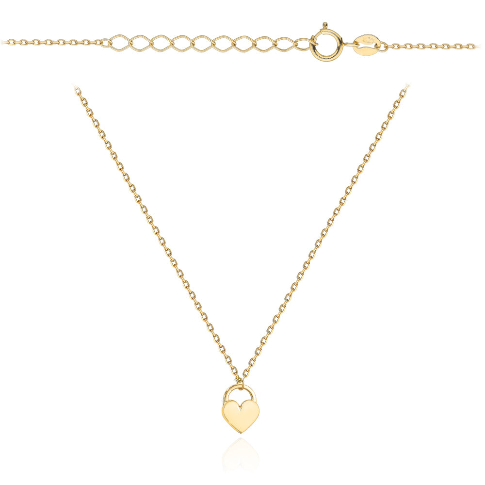 Colier Aur 14K Inimă - Lacăt