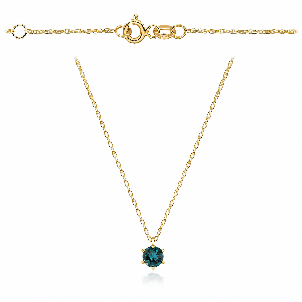 Colier Aur 14K cu Topaz London Blue