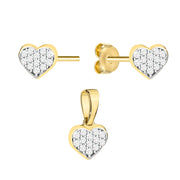 Set Aur 14K Inimă cu Zirconii