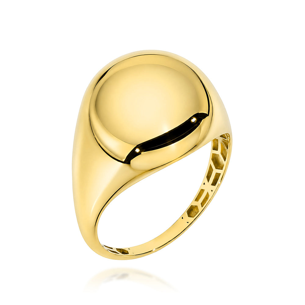 Inel din Aur 14K Cu Design Oval Fin