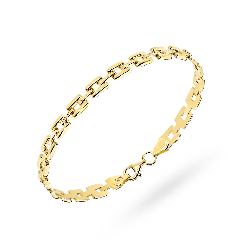 Brățară Din Aur 14K Cu Model Regulat Și Elemente Diamantate