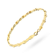 Bratară Aur 14K Design Valuri cu Finisaj Diamantat și Satinat