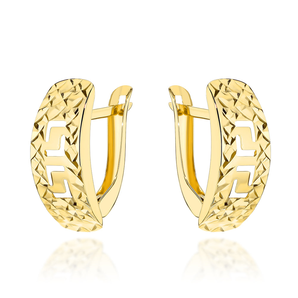 Cercei Din Aur 9K Diamantați Cu Element Decorativ