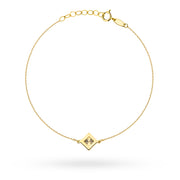 Brățară Din Aur 14K Romb Diamentat În Montură Netedă