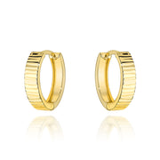 Cercei Aur 14K Rotunzi Ornamentati cu Striatii
