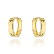 Cercei Aur 14K Rotunzi Cu Finisaj Diamantat