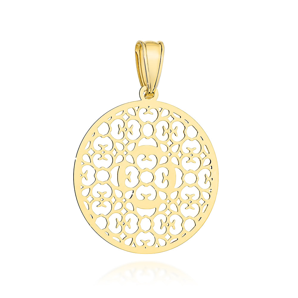 Pandantiv Aur 14K Cerc cu Ornament Ajour
