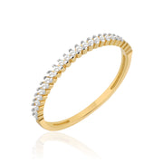 Inel Aur 14K Bicolor Cu Pietre Din Zirconiu Alb