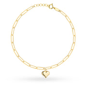 Brățară Din Aur 14K Cu Zale Delicate Și Inimă Suspendată