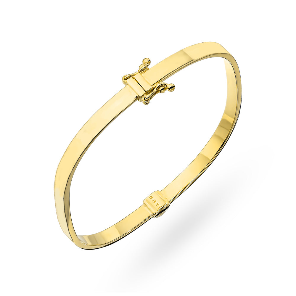 Brățară Fixă Din Aur 14K Dreptunghiulară Netedă