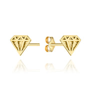 Cercei Aur 14K Diamentați Formă Diamant